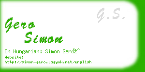 gero simon business card